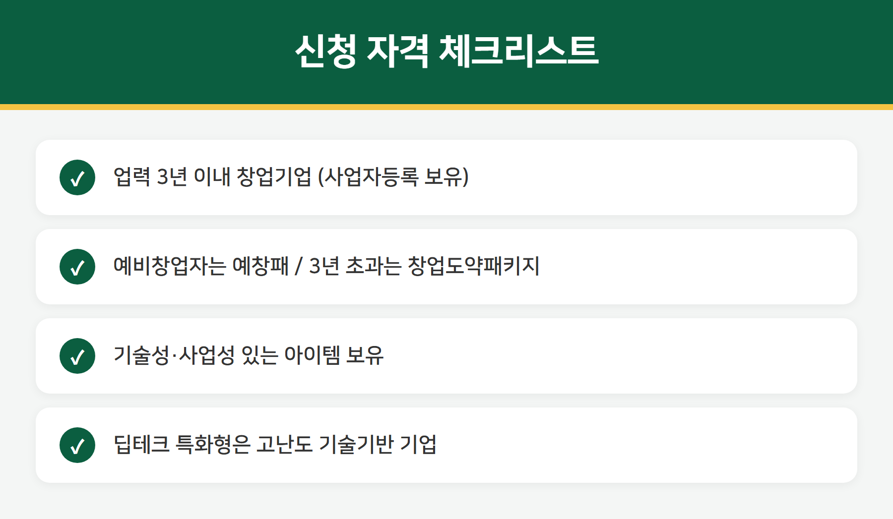 초기창업패키지 신청 자격 - 업력 3년 이내 창업기업