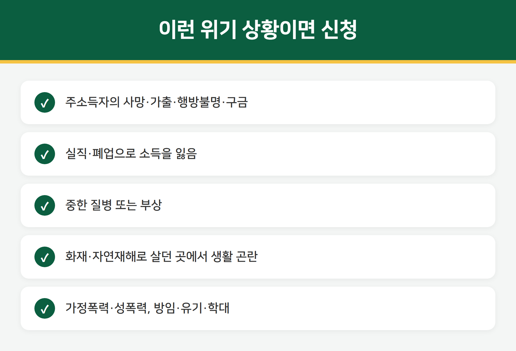 긴급복지 위기사유