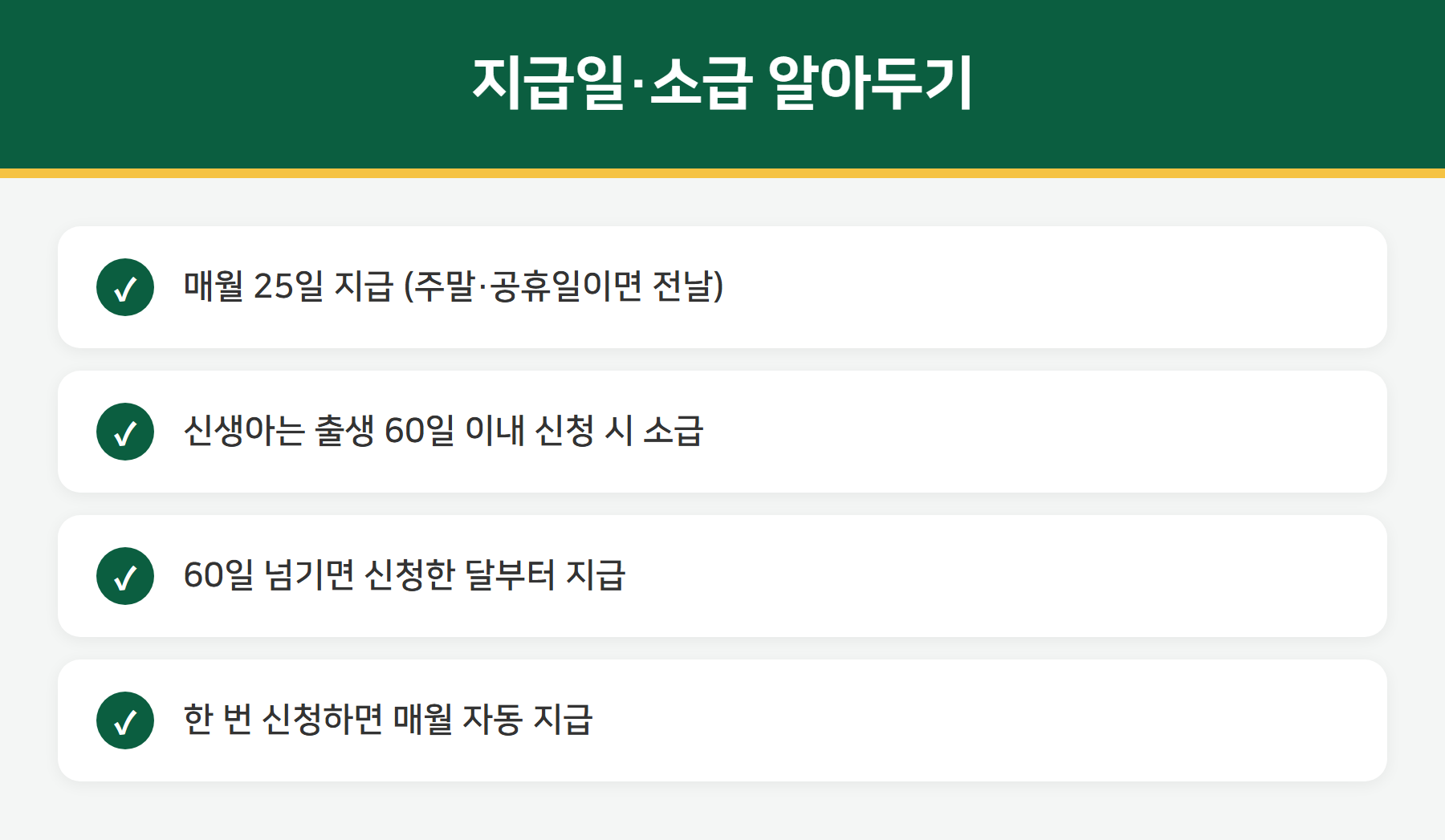 아동수당 지급일 매월 25일
