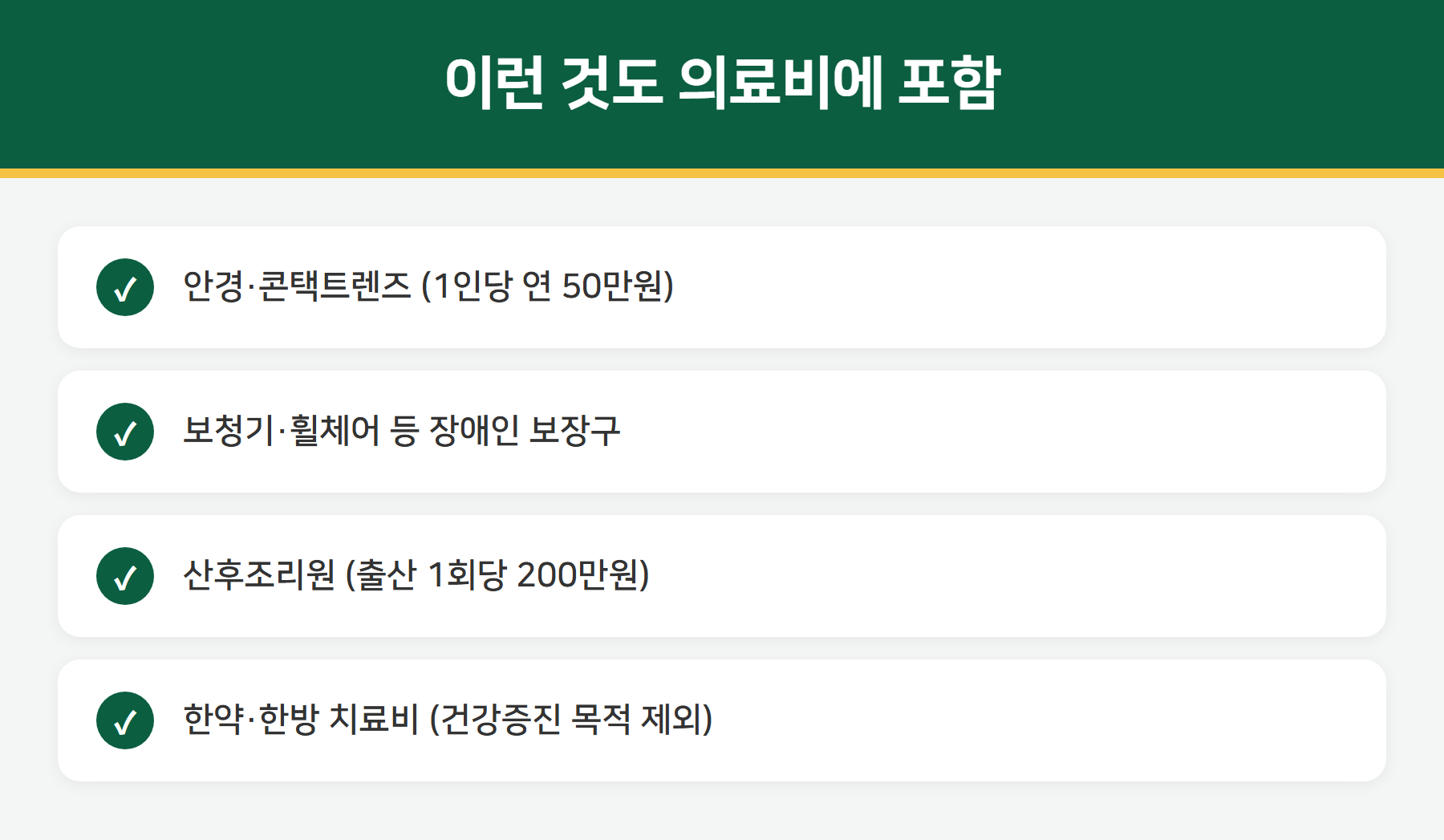 의료비 공제 포함 항목 안경 산후조리원