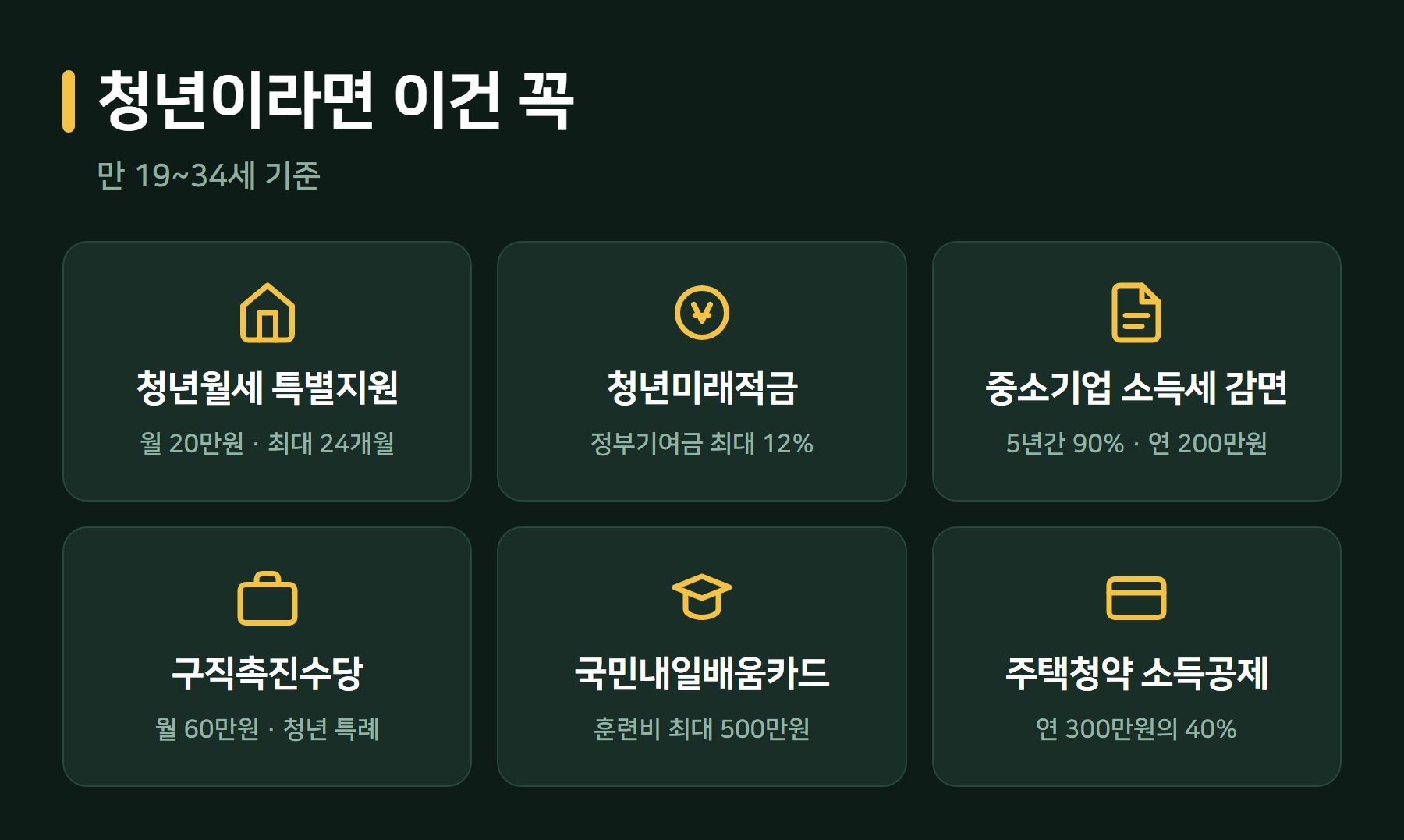 청년 정부지원금 6종