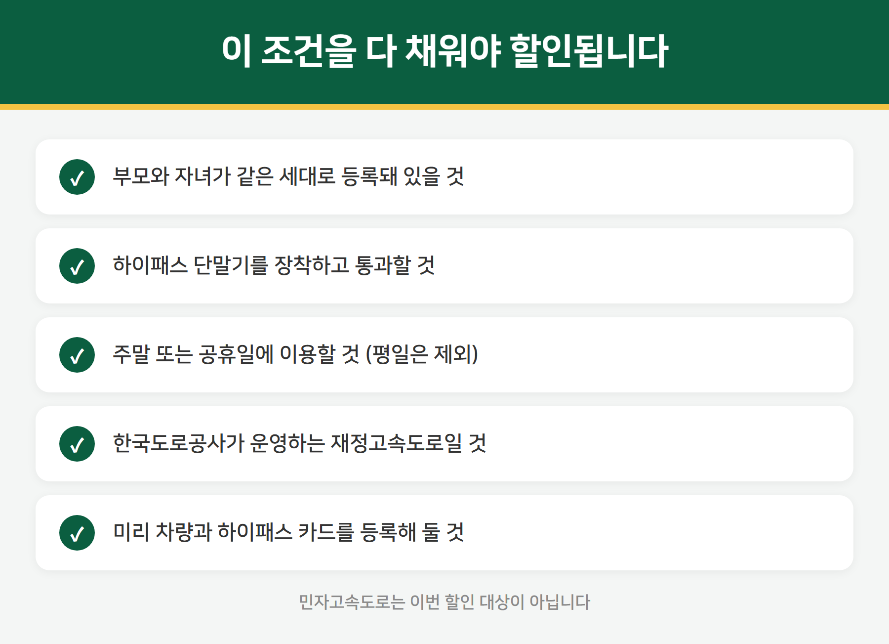 다자녀 통행료 할인 조건