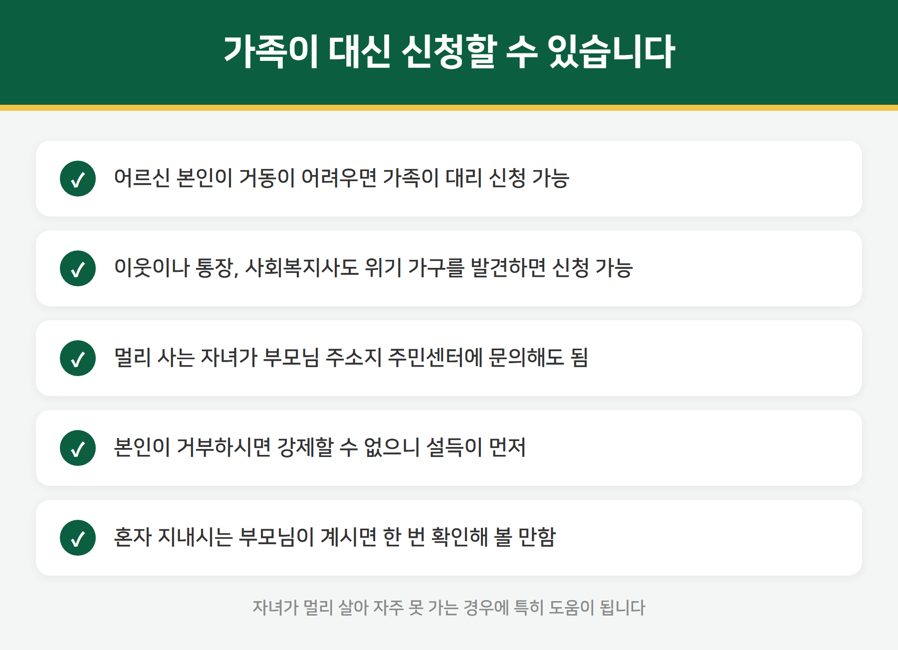 노인맞춤돌봄서비스 대리 신청