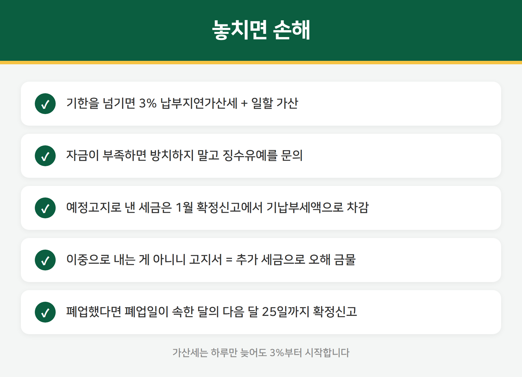 부가세 예정고지 주의사항