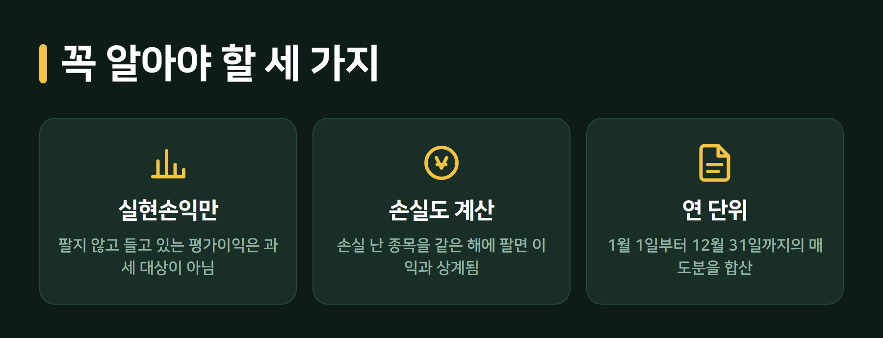 해외주식 양도세 핵심 원칙