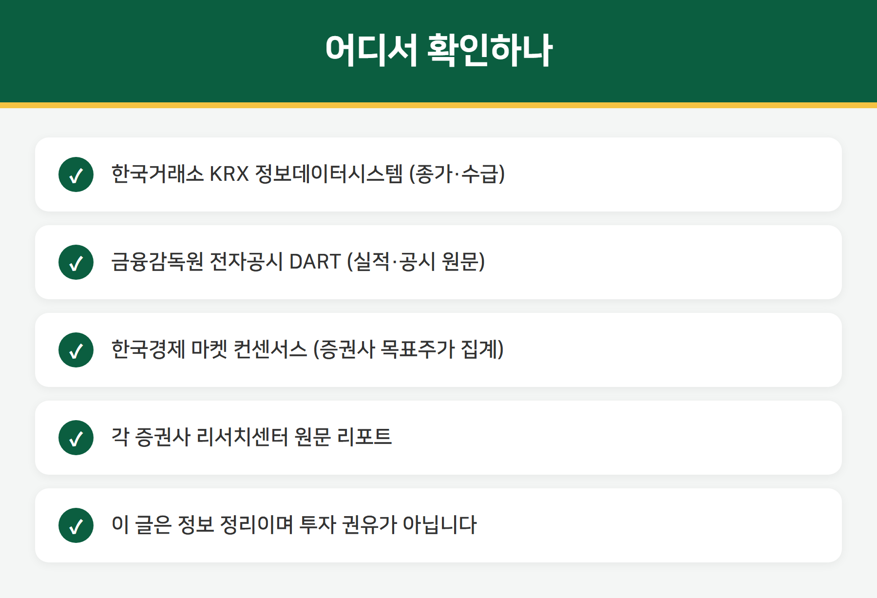 증시 정보 확인처