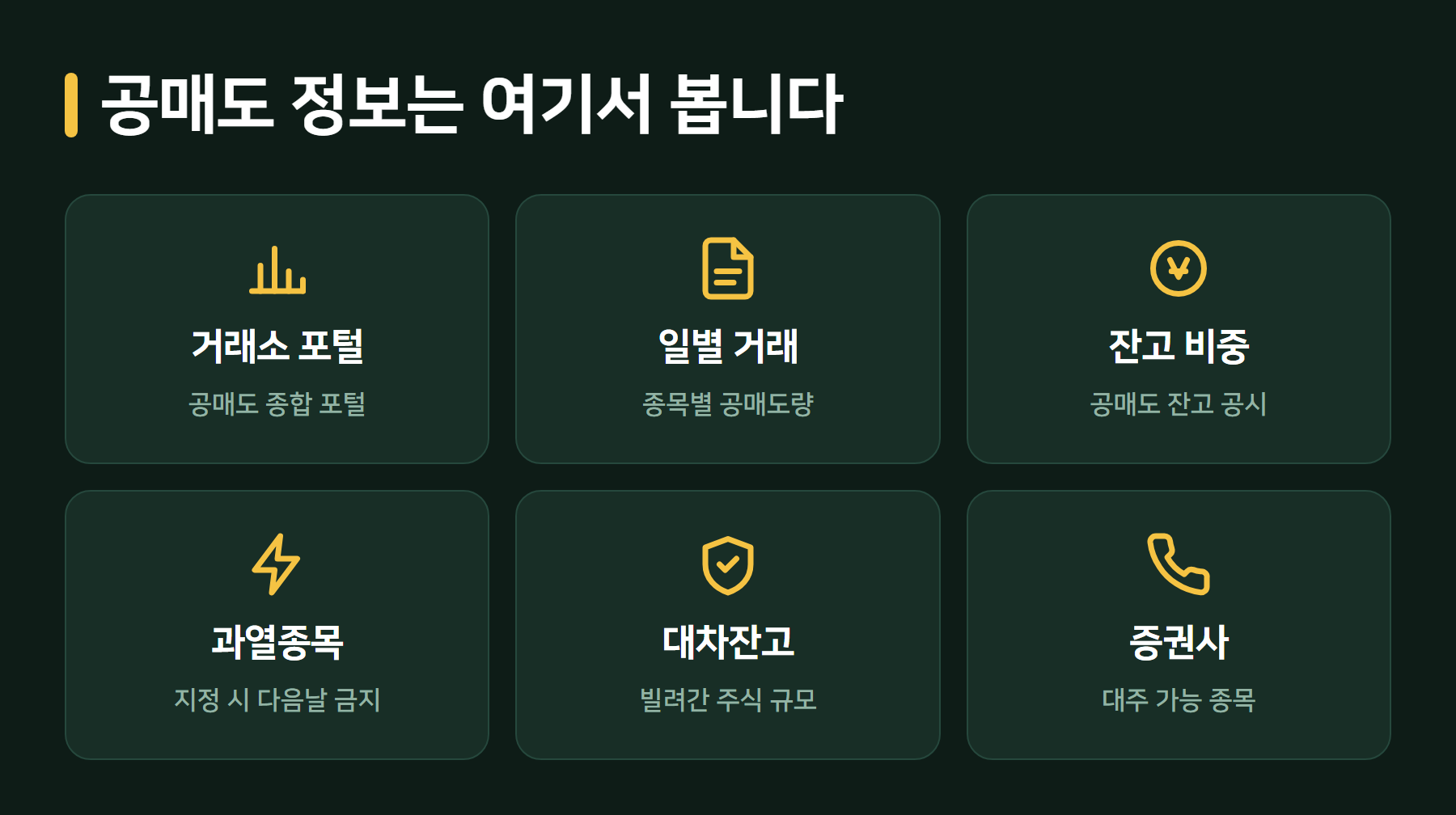 공매도 정보 확인 방법