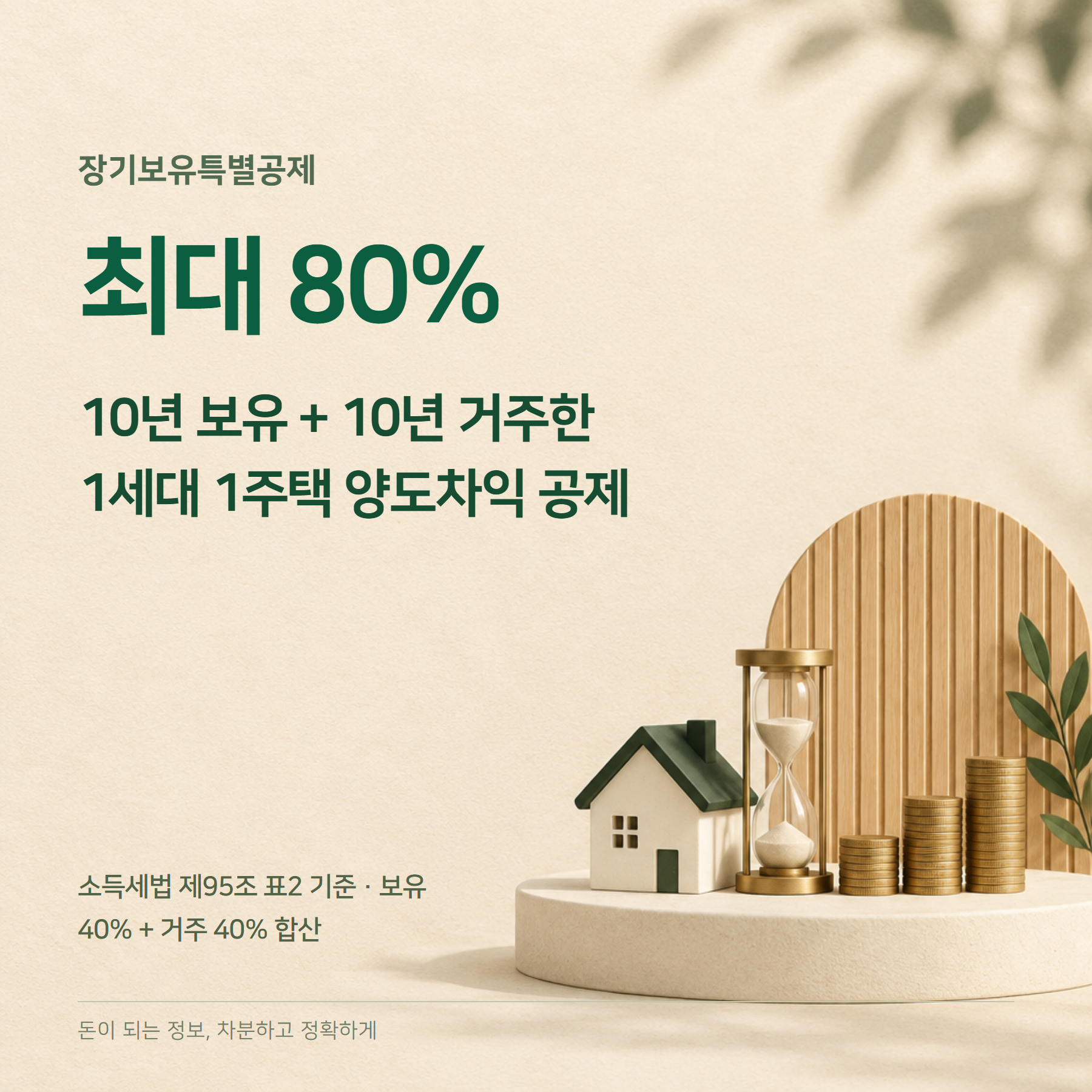 장기보유특별공제 2026 — 1주택 최대 80%·표1 표2