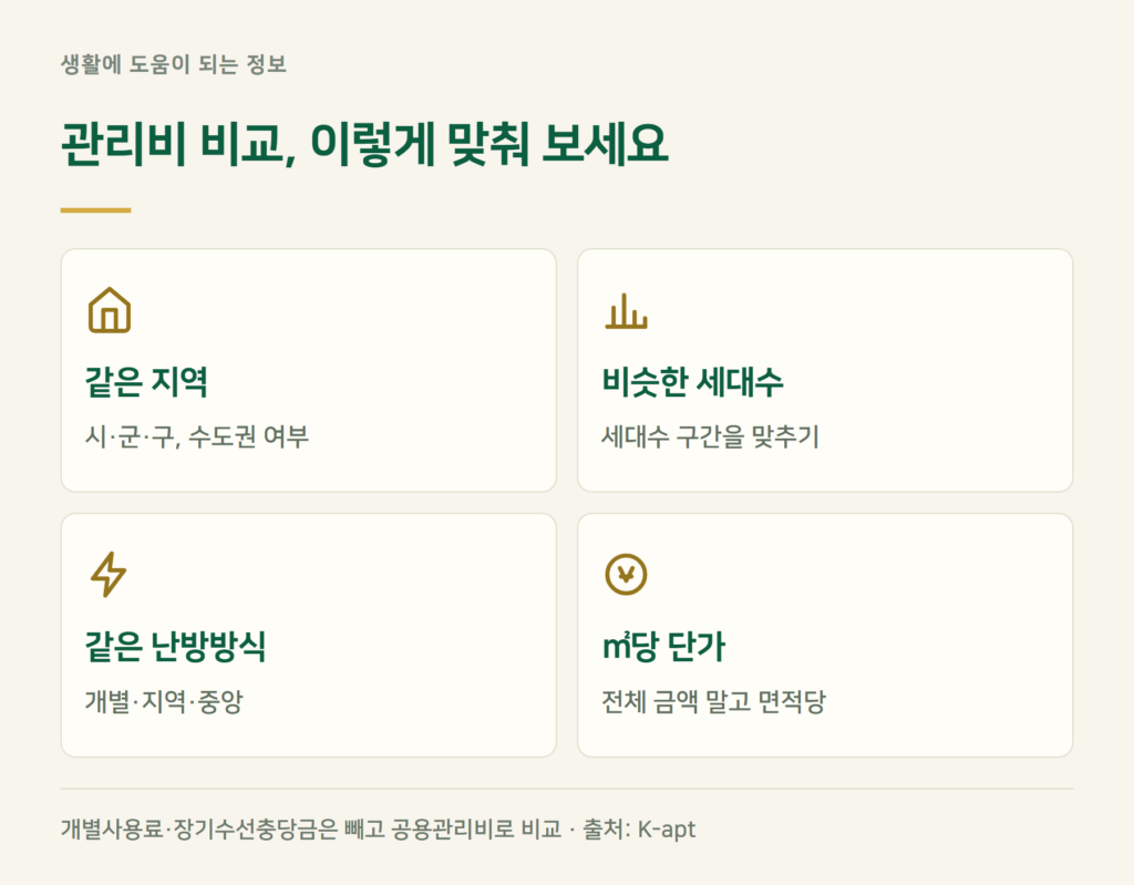 아파트 관리비 비교, 어떤 단지와 맞춰 봐야 하나요?