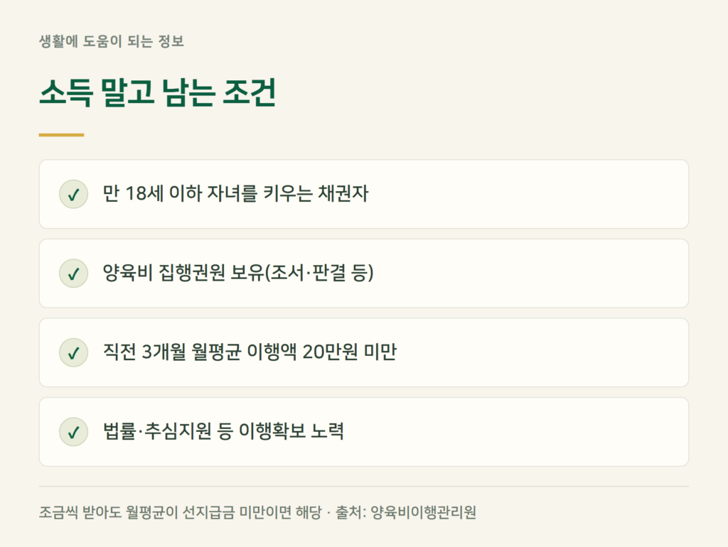 양육비 선지급제 조건, 소득 말고 무엇을 보나?