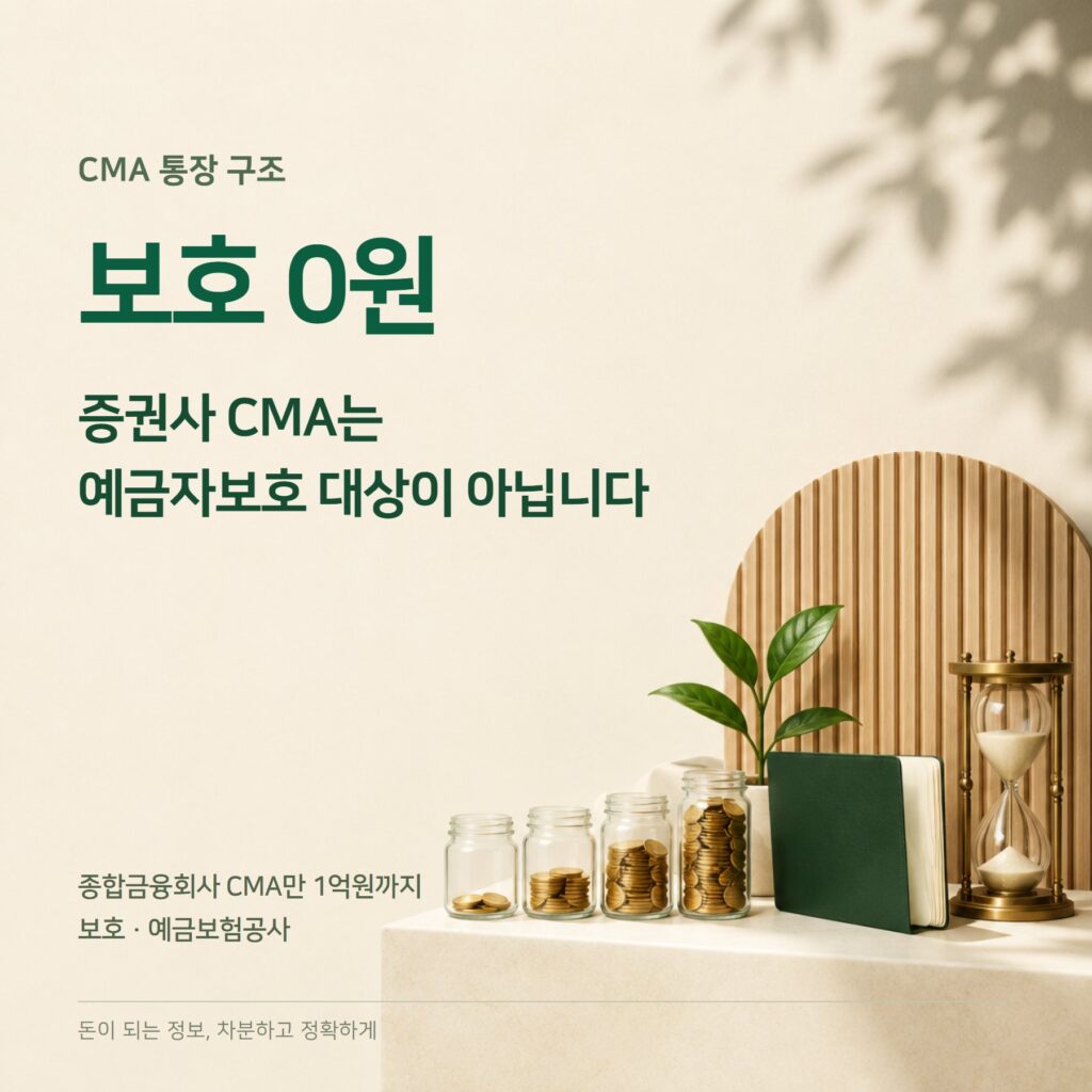 CMA 통장 2026 — 종류·예금자보호·세금 15.4%