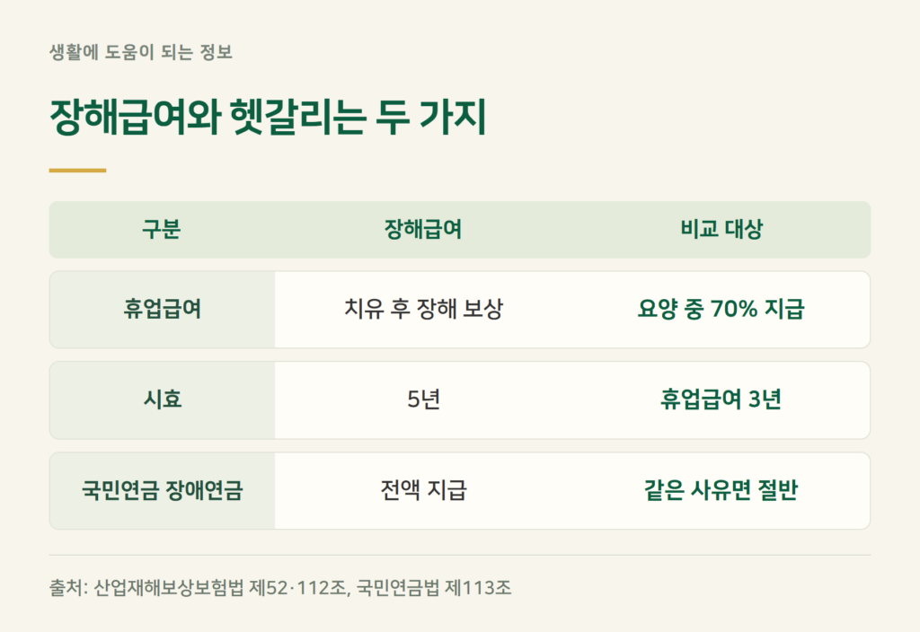 휴업급여·국민연금 장애연금과 장해급여, 헷갈리는 구분