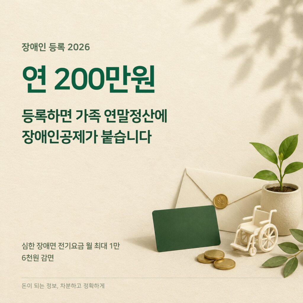 장애인 등록 2026 — 공제 200만원·복지카드·신청