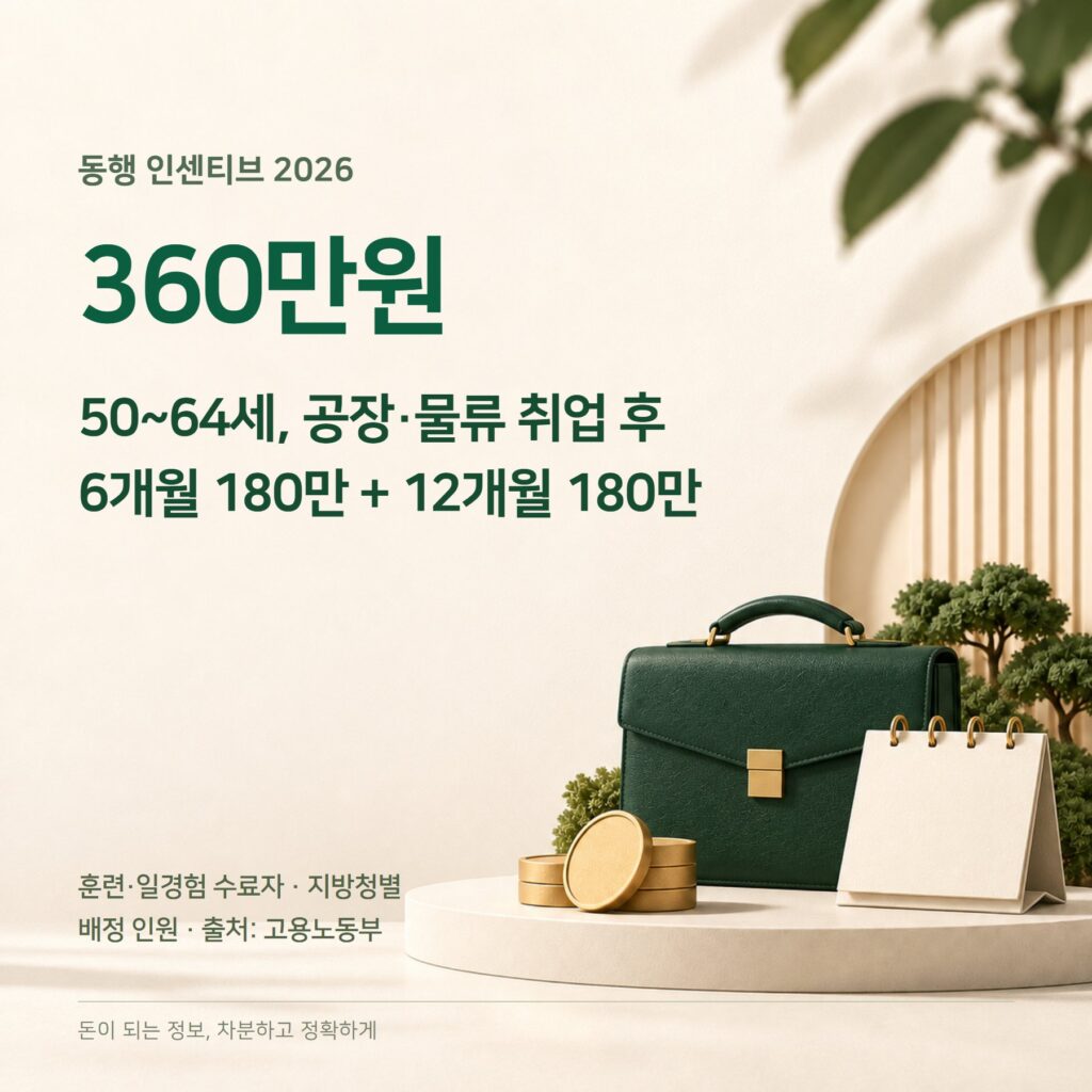 동행 인센티브 2026 — 최대 360만원·대상·신청방법