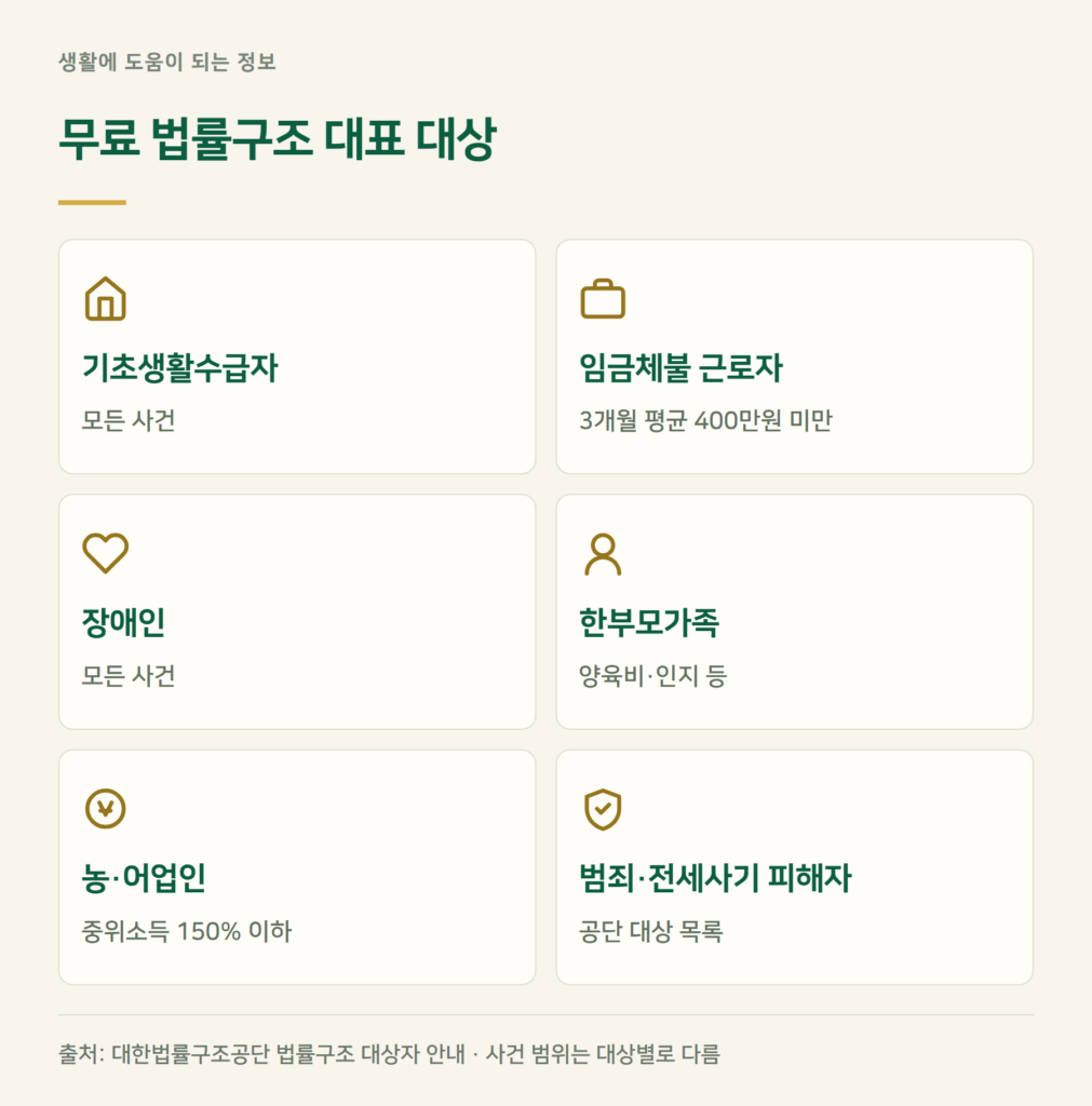무료 법률구조 대상자, 누가 해당하나요?