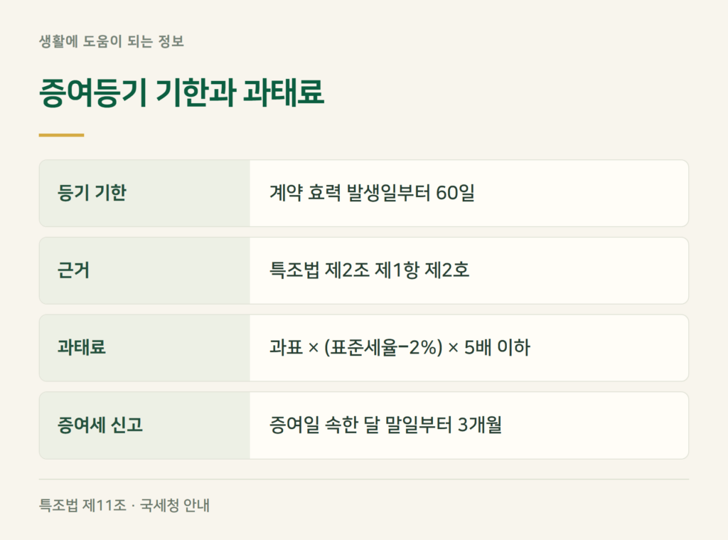 증여등기 기간, 60일을 넘기면 어떻게 되나요?