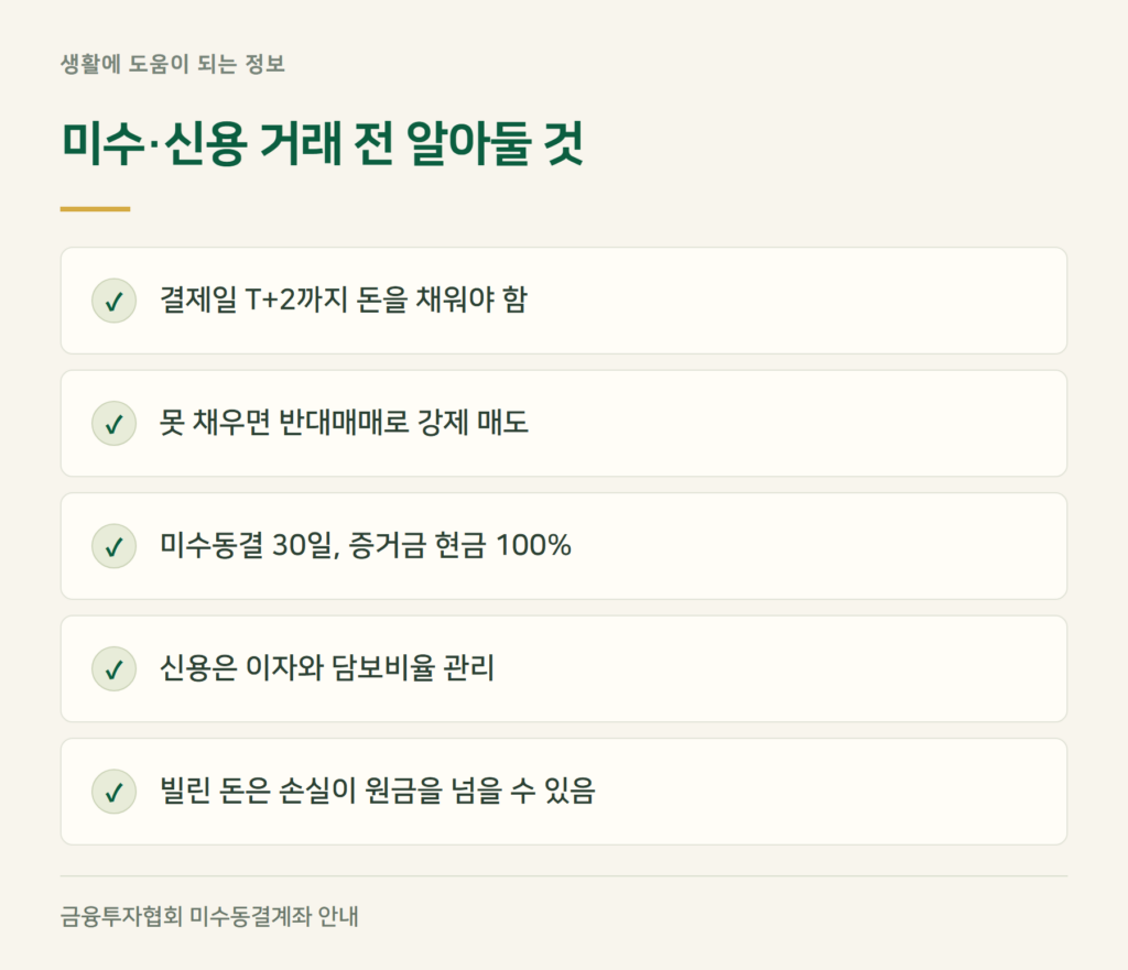 미수와 신용으로 사면 무엇이 위험한가요?