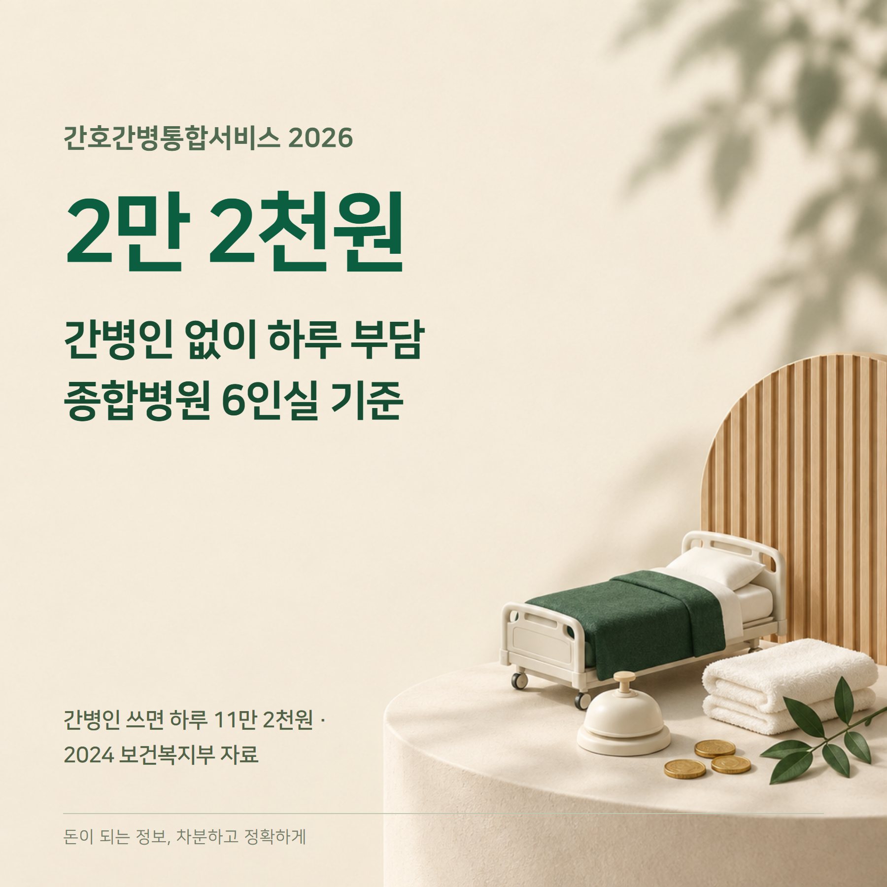 간호간병통합서비스 2026 — 하루 2만원대·신청·병원 찾기