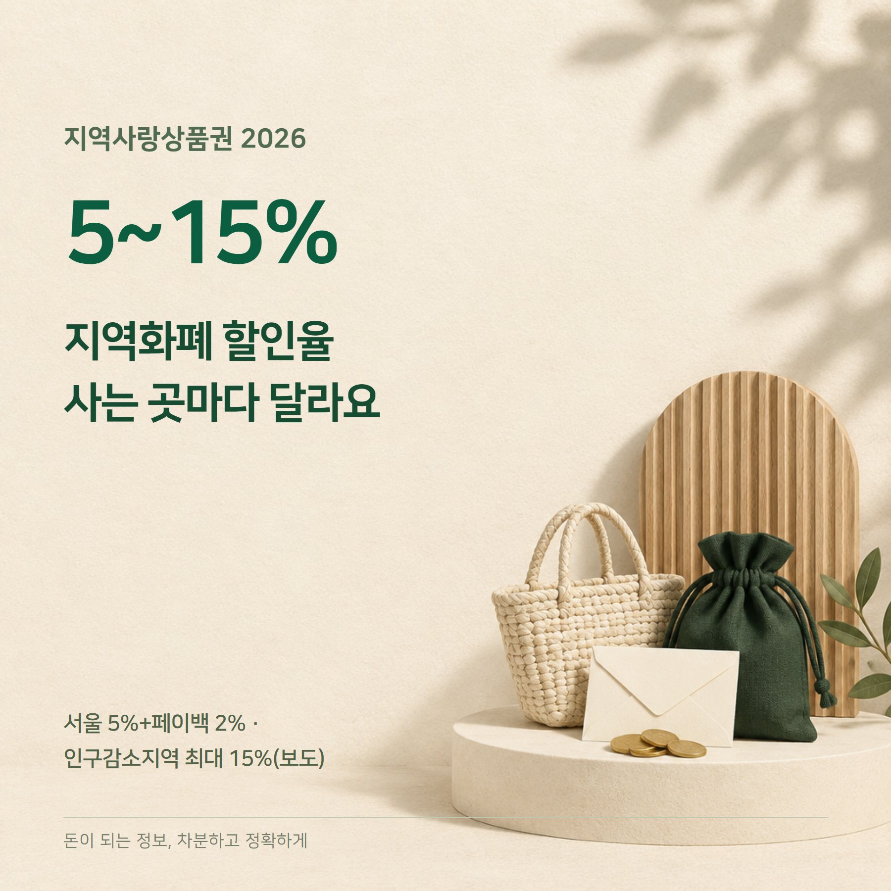 지역사랑상품권 2026 — 할인 5~15%·환불·소득공제