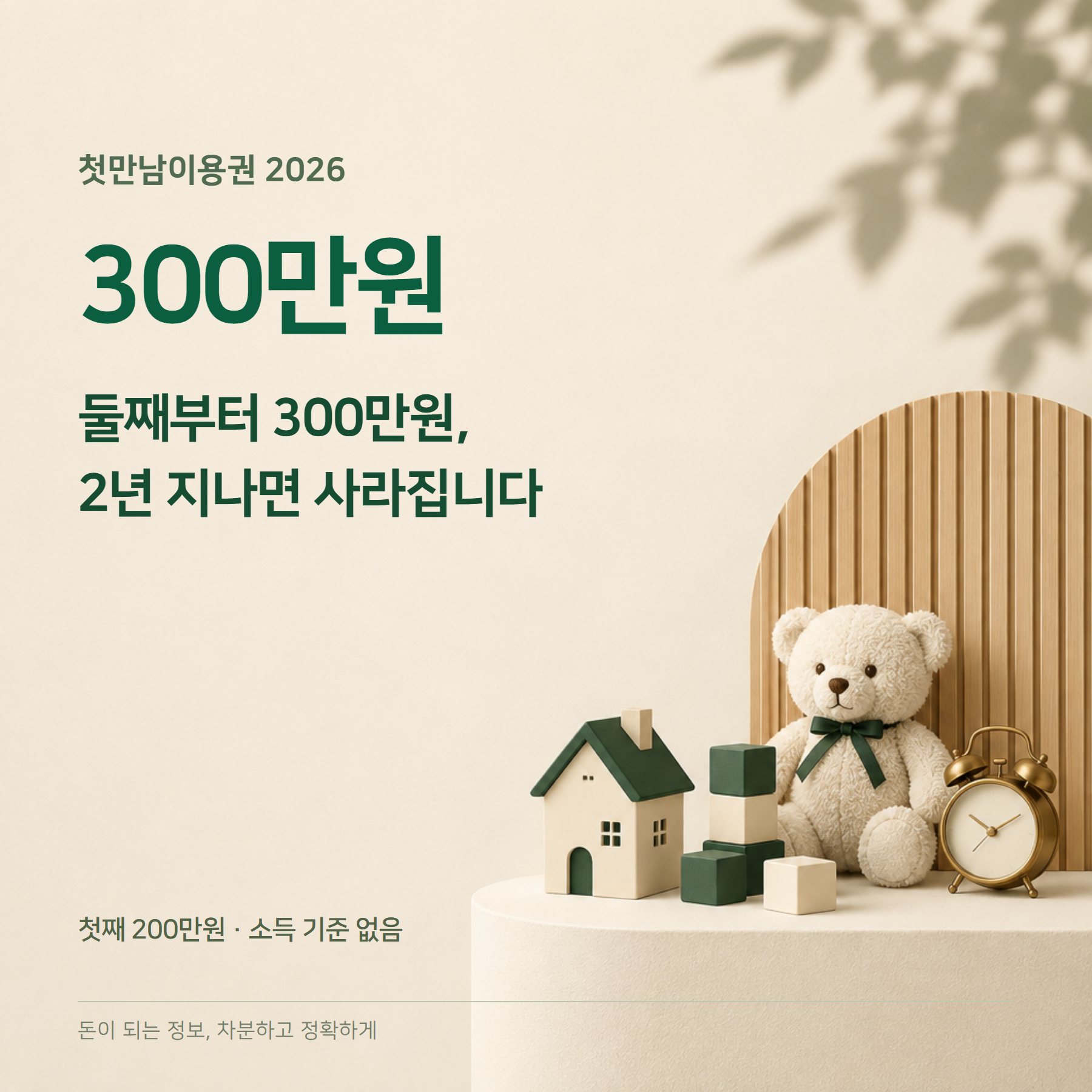첫만남이용권 2026 — 첫째 200만·둘째 300만원·2년 사용
