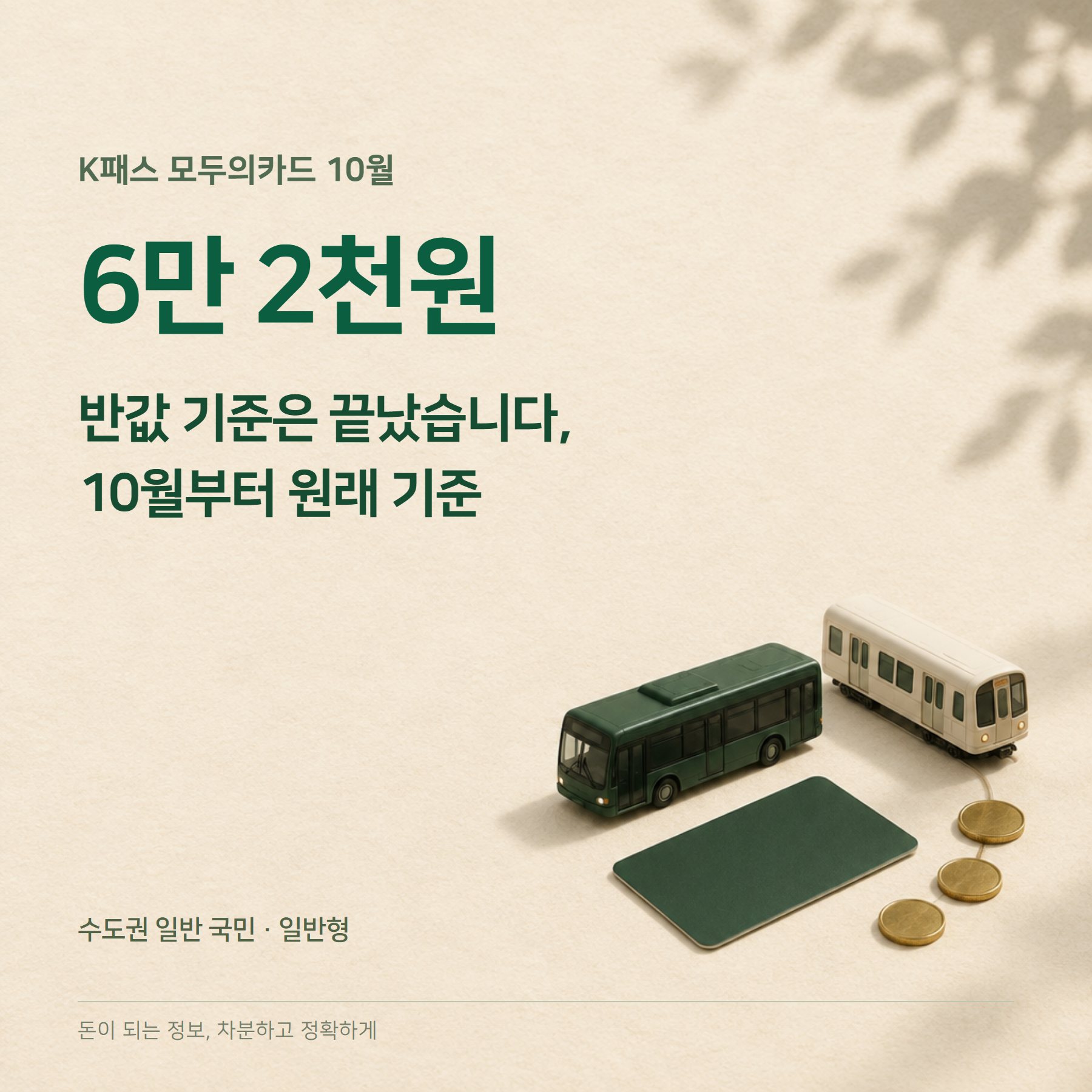 K패스 모두의카드 2026 — 10월 기준 6만 2천원·시차 환급