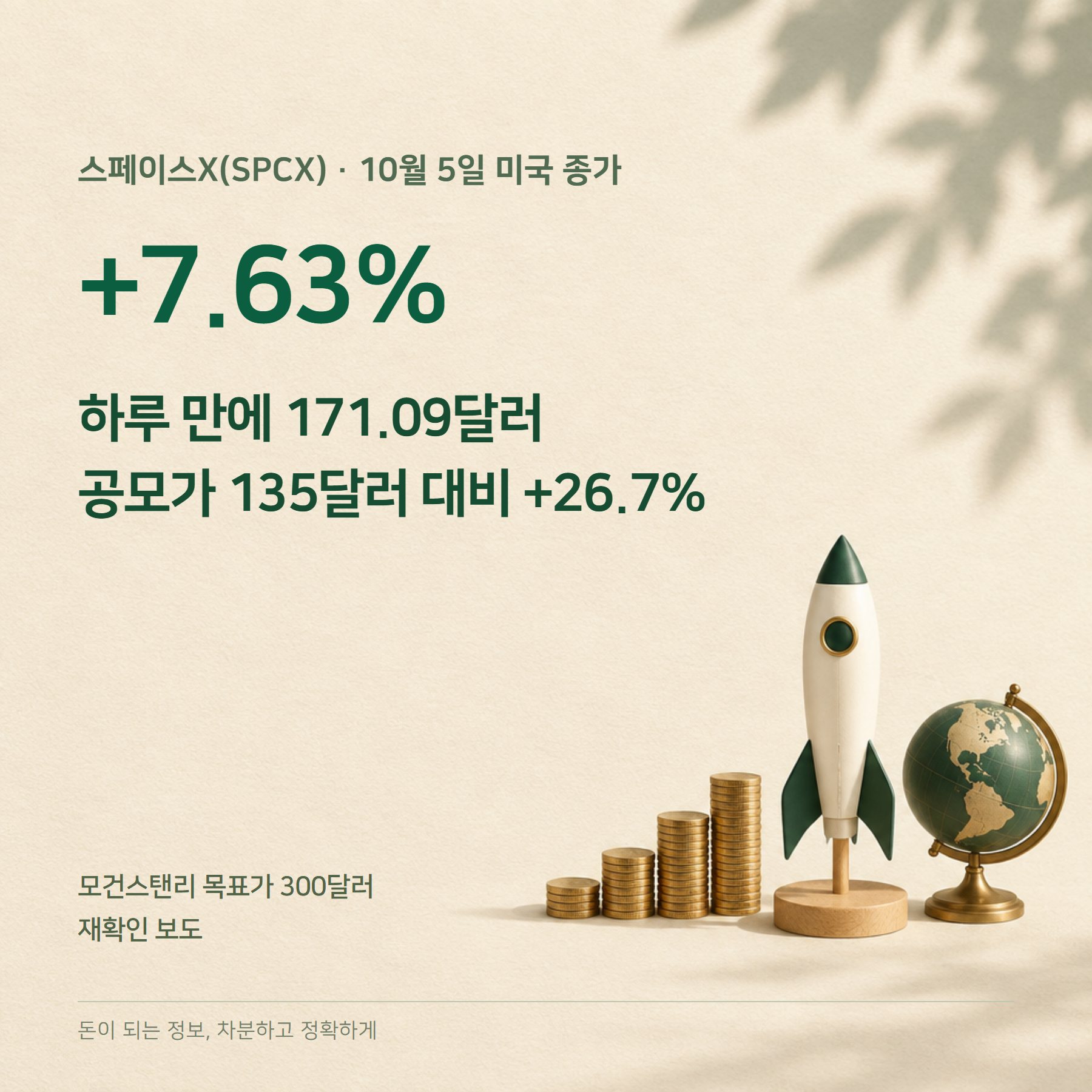 스페이스X 주가 2026 — 171달러·목표가 300달러