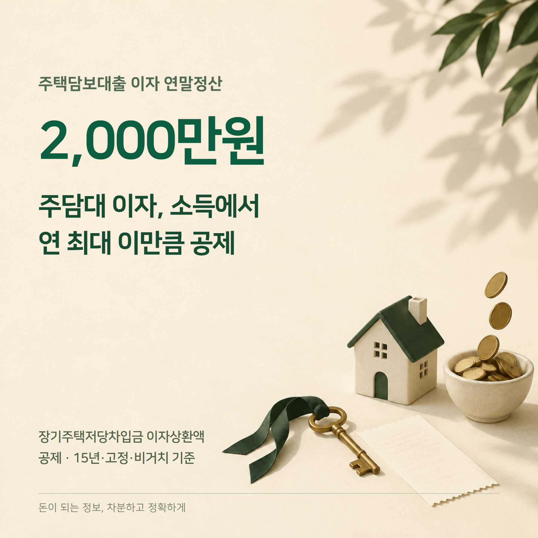 장기주택저당차입금 2026 — 최대 2,000만원·조건·서류