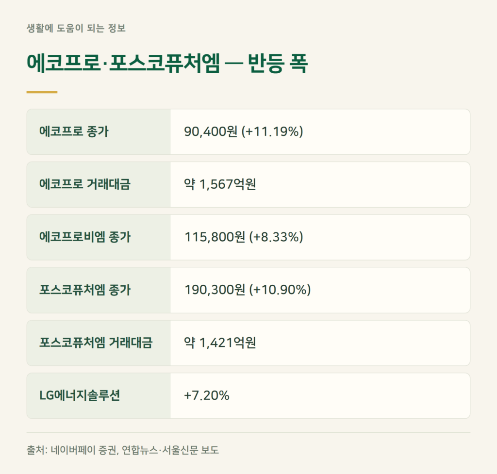 에코프로·포스코퓨처엠 주가도 10% 넘게 오른 이유는?