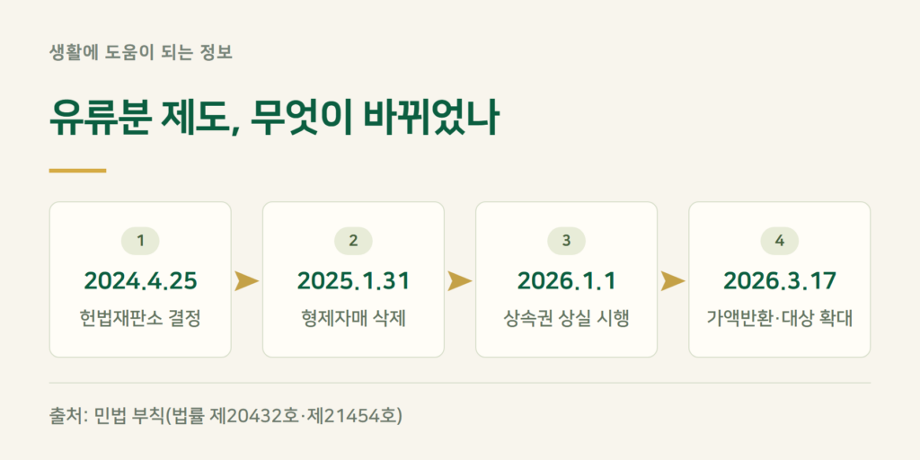 유류분 폐지? 2024~2026년 무엇이 바뀌었나요?