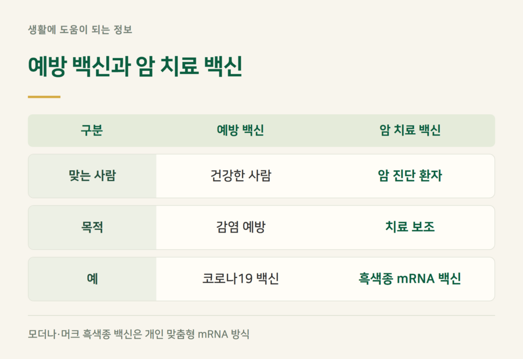 헷갈리는 구분 — 예방 백신과 암 치료 백신은 어떻게 다른가?