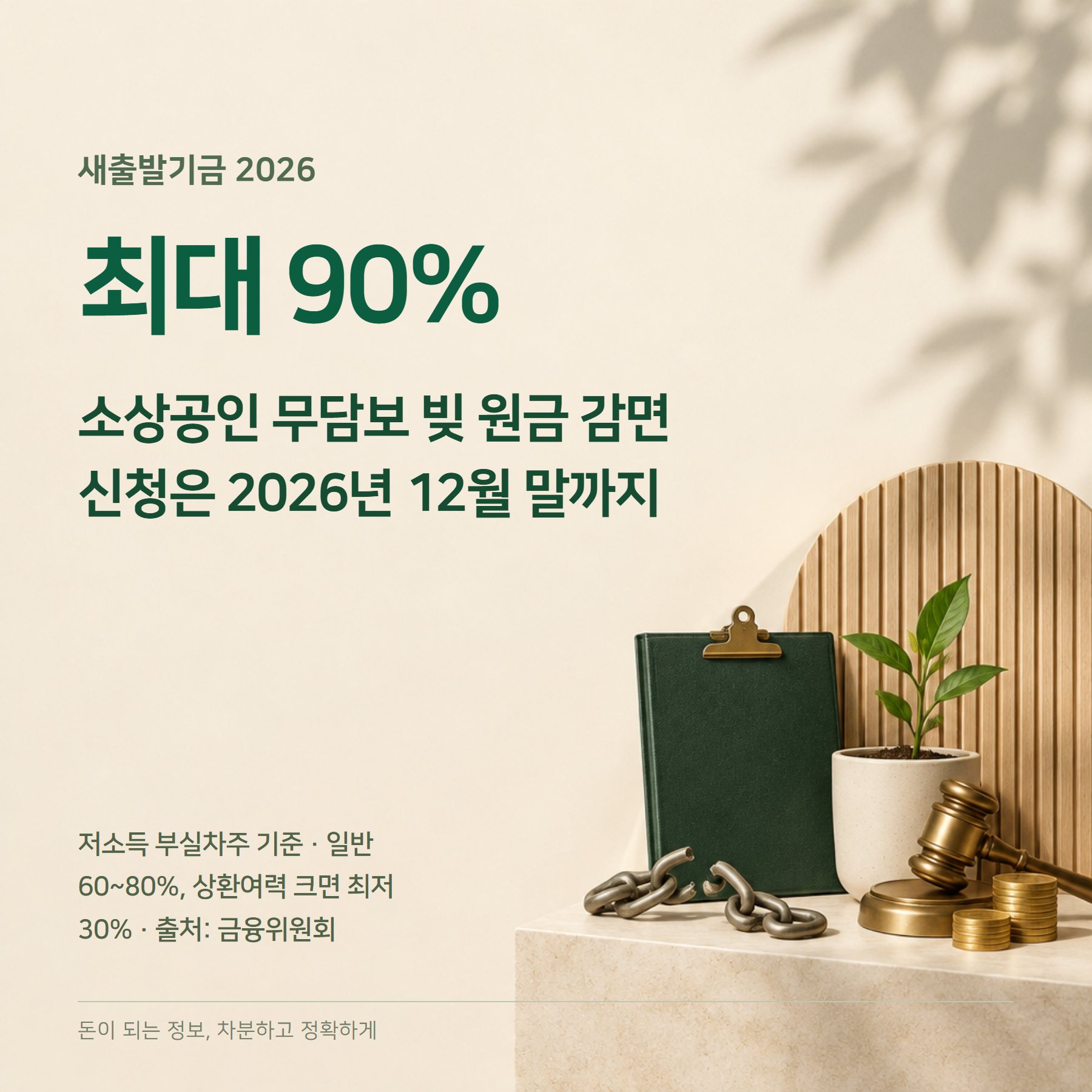 새출발기금 2026 — 원금 최대 90% 감면·12월 마감