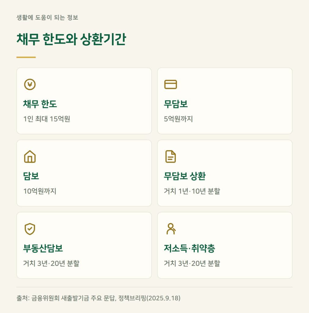 채무 한도·상환기간·금리는 어떻게 정해지나