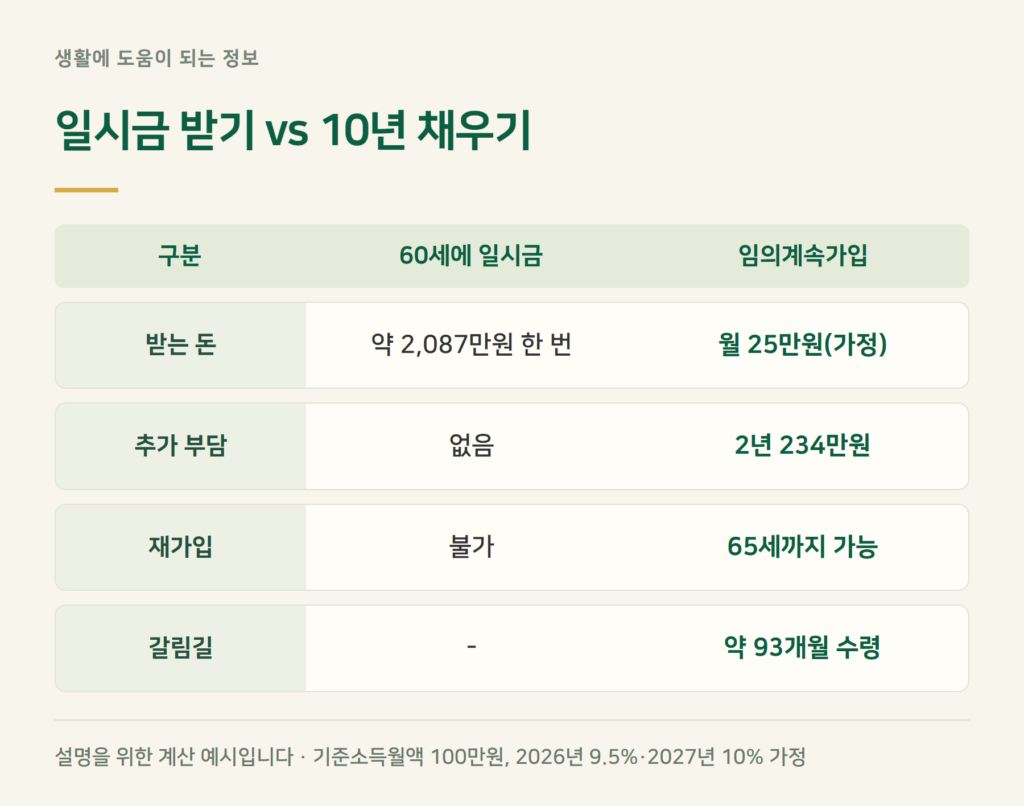 반환일시금 받지 않고 기다리면? 임의계속가입으로 10년 채우기