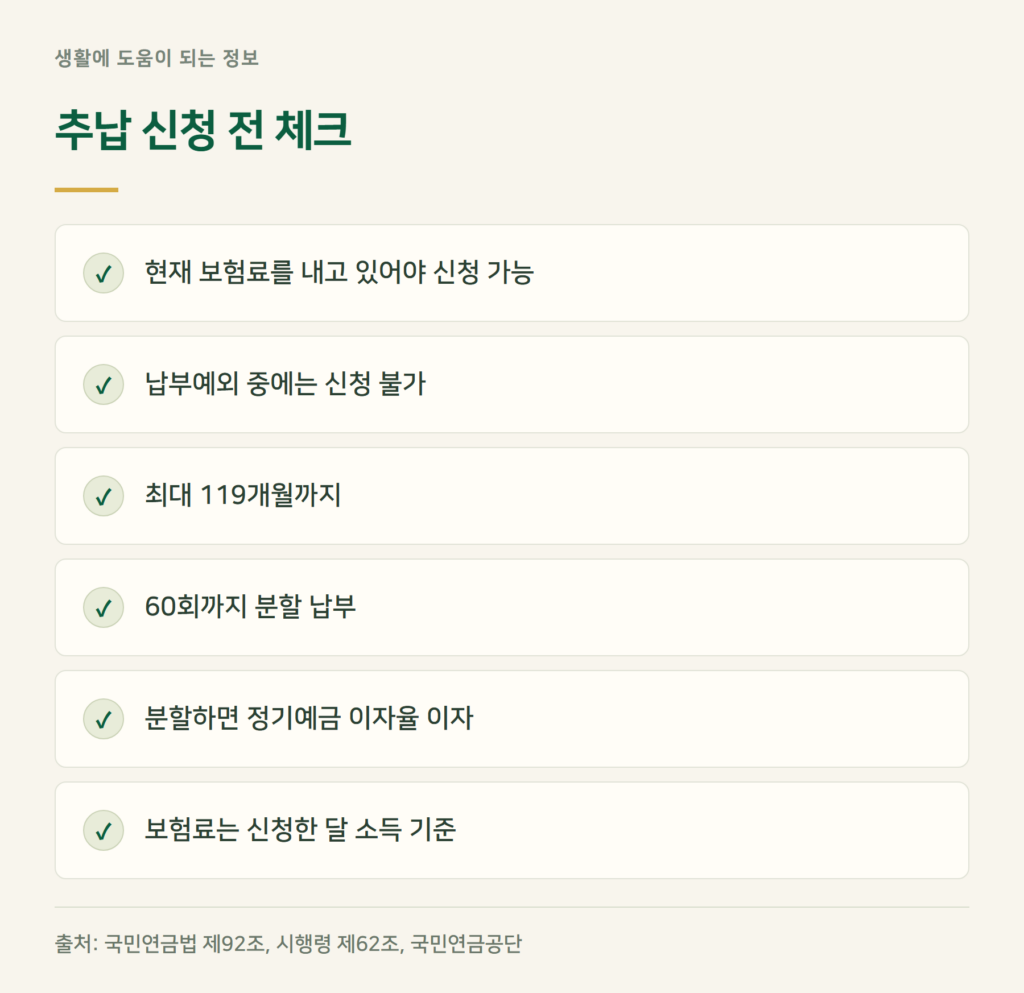 추납 신청 전에 확인할 것