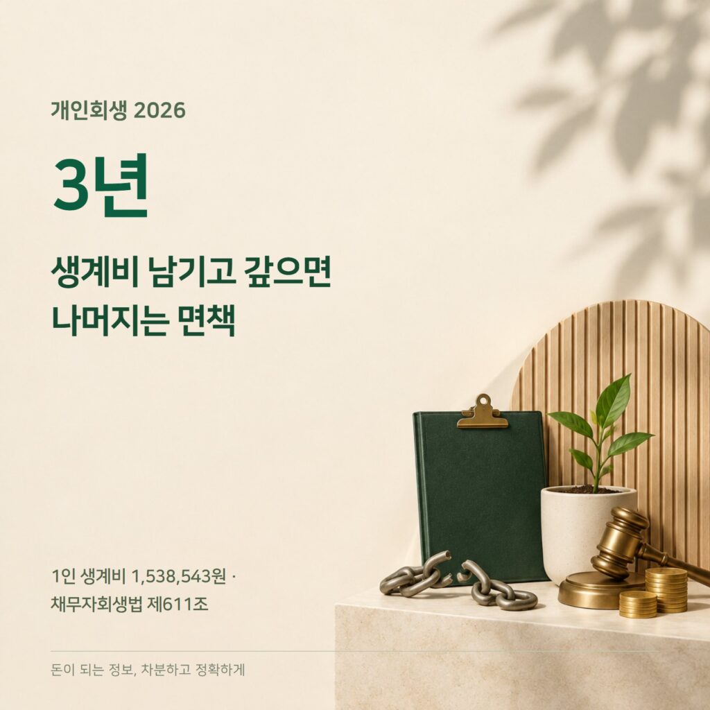 개인회생 2026 — 생계비 153만원·변제금 계산·신청