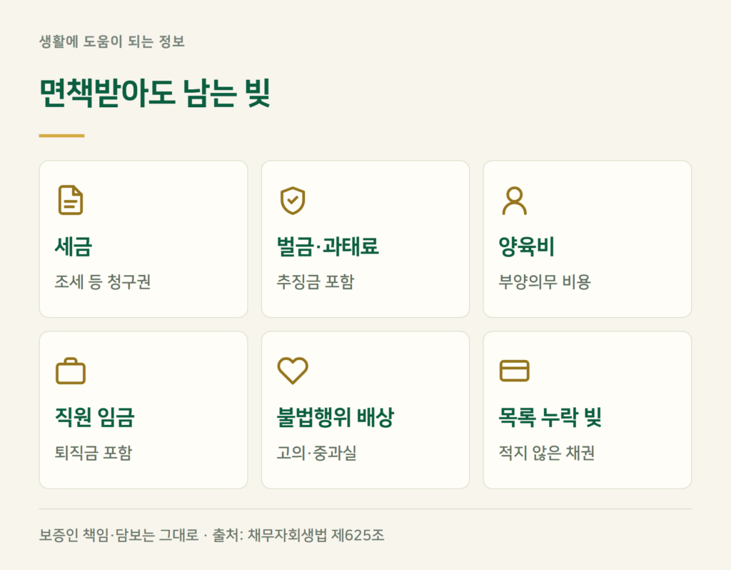 개인회생해도 남는 빚 — 세금·벌금·양육비