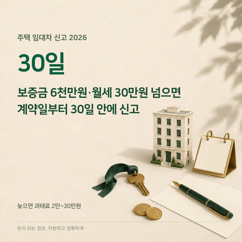 임대차 신고 2026 — 30일 이내·과태료 최대 30만원