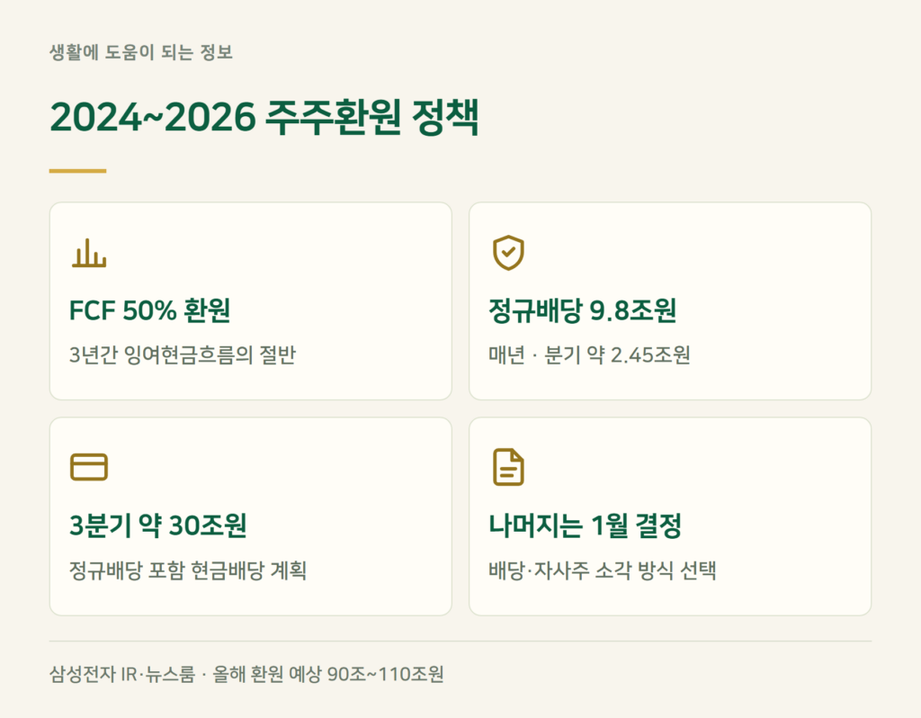 2024~2026 주주환원 정책, 회사 원문에는 뭐라고 적혀 있나요?