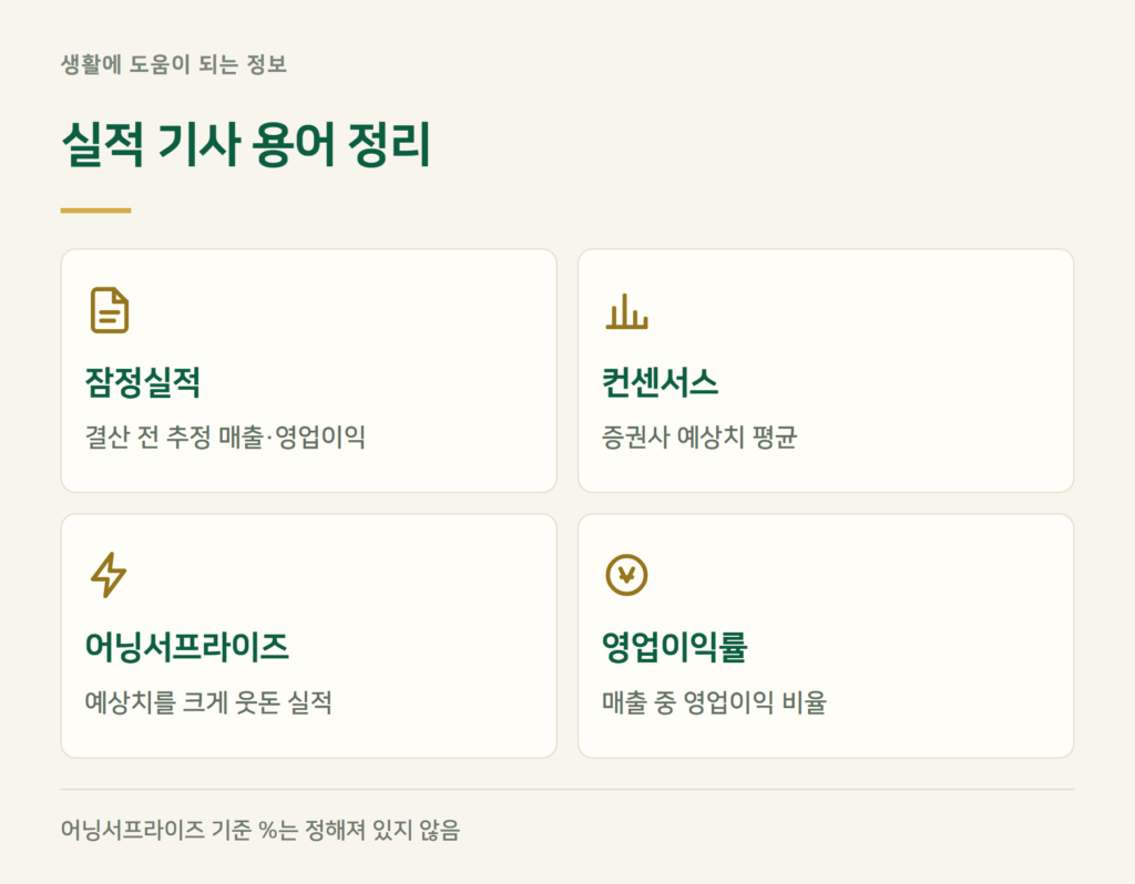 실적 기사에 나오는 용어 정리