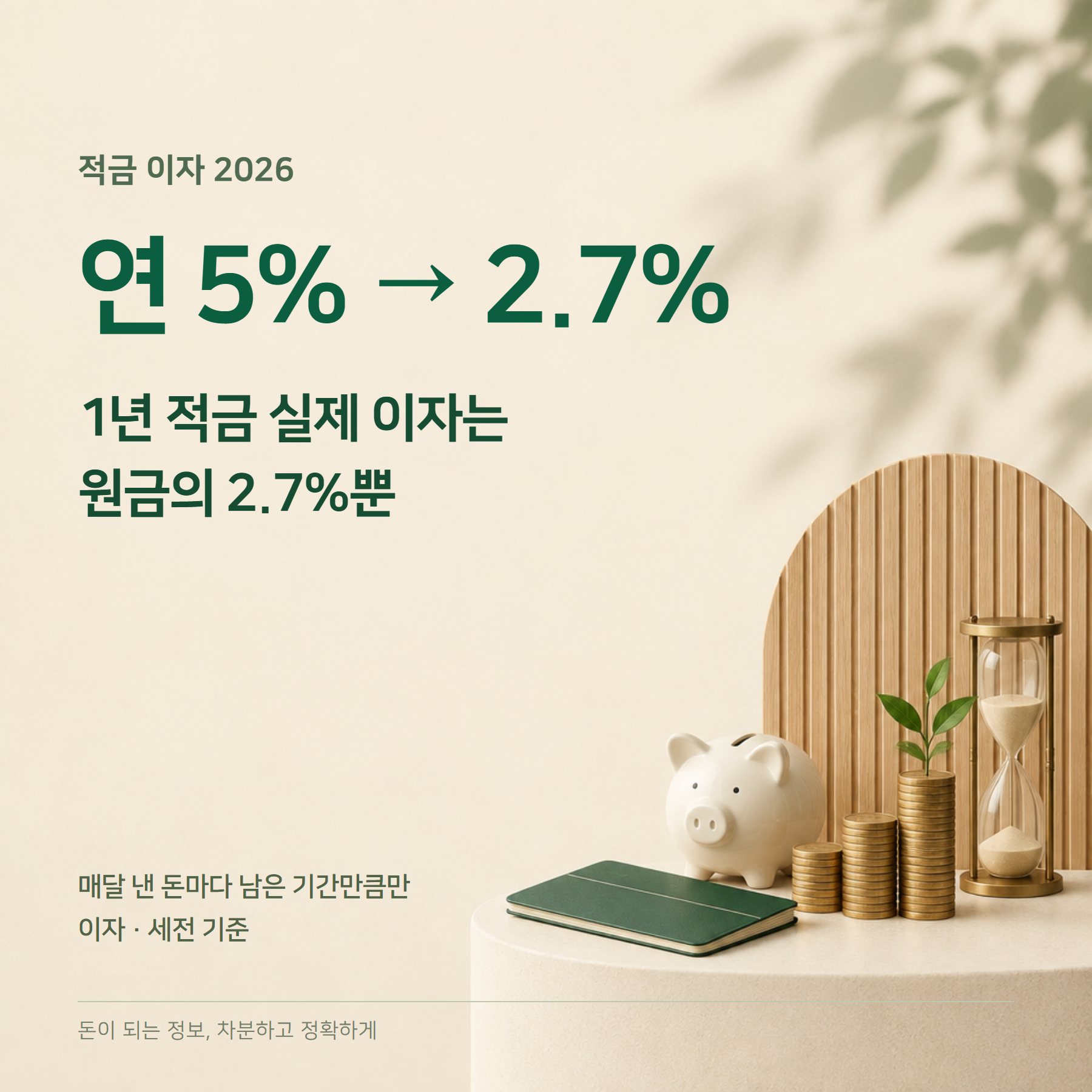 적금 이자 2026 — 연 5%가 2.7%인 이유·금리비교