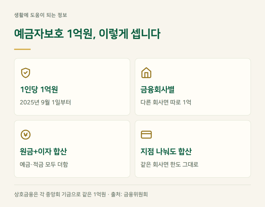 예금자보호 1억원, 적금 이자도 포함되나요?