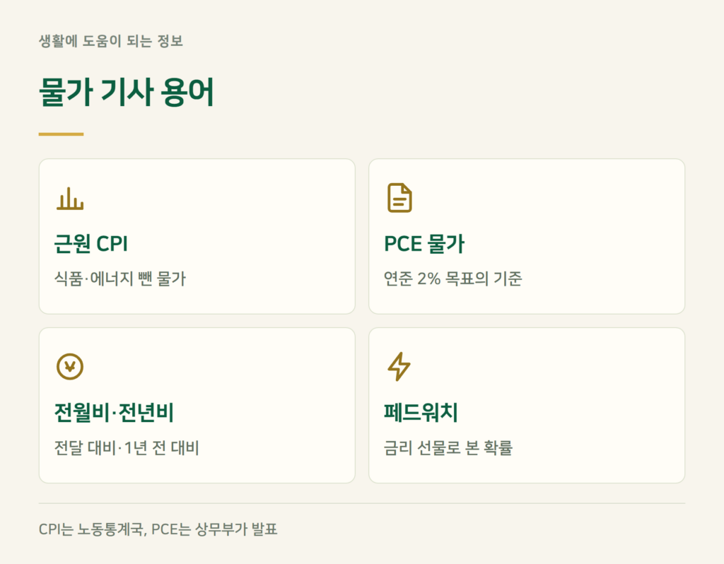 물가 기사에 나오는 용어