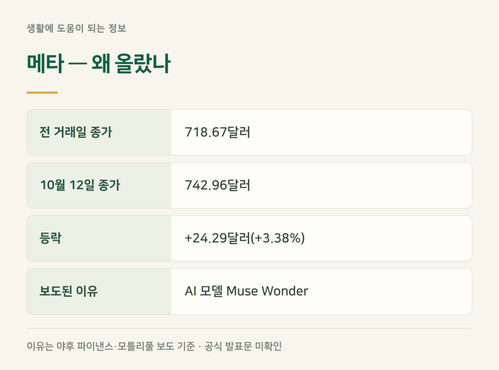 메타 주가 급등 이유는 무엇인가요?