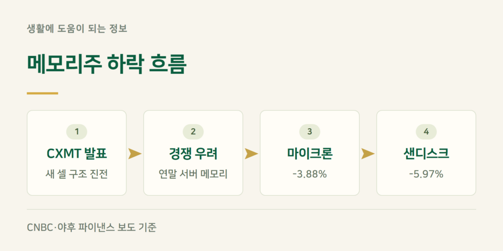 마이크론 주가 하락 이유, 중국 CXMT가 무엇을 했나요?