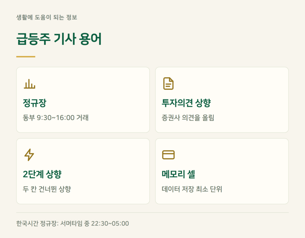 미국 급등주 기사에 나오는 용어