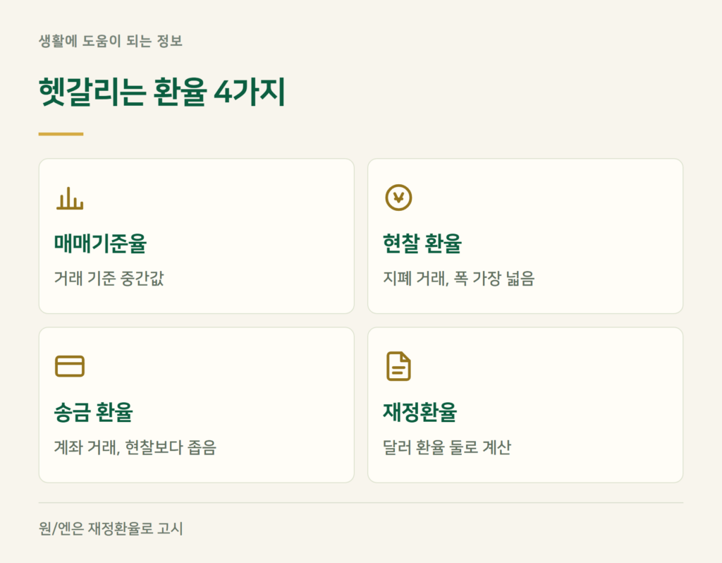 매매기준율·현찰 환율·송금 환율·재정환율, 헷갈리는 차이는?